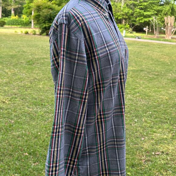 M Izod Men’s Plaid Primary Color Button Down Shirt with minor flaw - Picture 5 of 14
